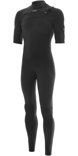 2026 Nyord Mens Solu Yulex 2/2mm Short Sleeve Chest Zip Fl Wetsuit SOLM22SSF001 - Black
